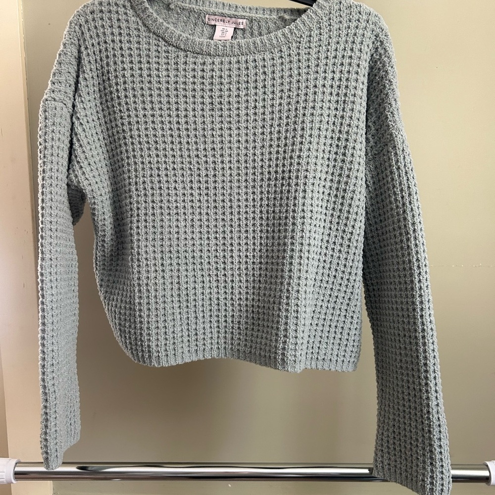 Sincerely Jules Textured Knit Sweater - Light Green